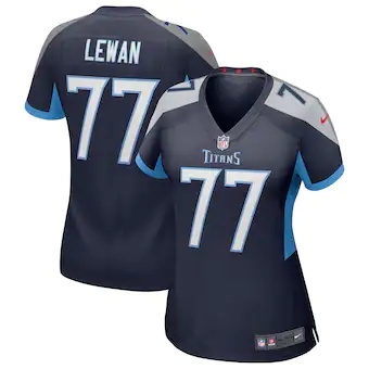 womens nike taylor lewan navy tennessee titans game jersey_